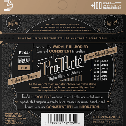 D'Addario EJ44 Pro Arte Nylon Classical Guitar Strings Extra Hard Tension