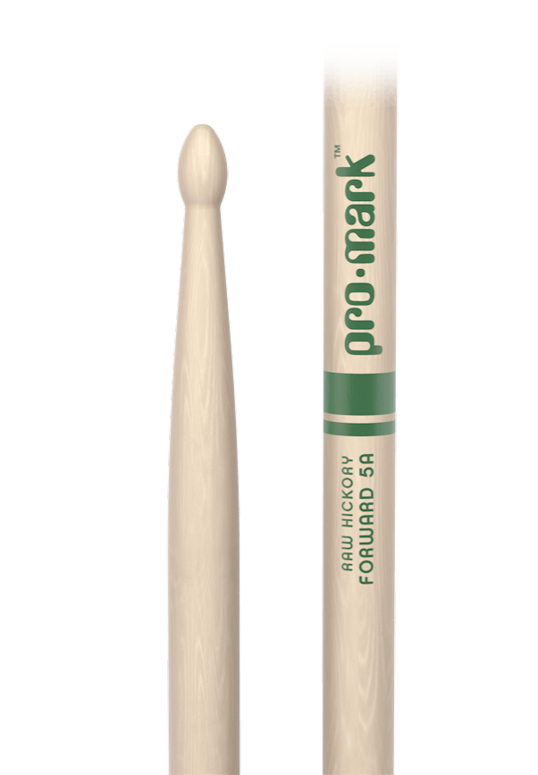Promark Forward 5A Raw Hickory Wood Tip Natural Drumsticks