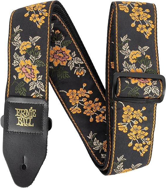 Ernie Ball Classic Jacquard Guitar Or Bass Strap in Tangerine Blossom