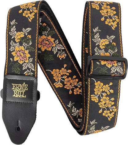 Ernie Ball Classic Jacquard Guitar Or Bass Strap in Tangerine Blossom