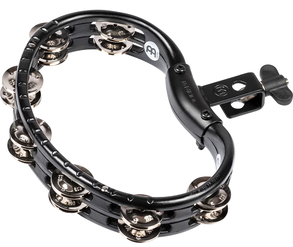 Meinl Percussion TMT2BK Tradotional Mountable ABS Series Mountable Molded ABS Tambourine Nickel Plated Steel Jingles in Black