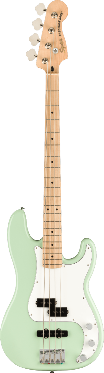 Squier FSR Affinity Series Precision Bass PJ, Maple Fingerboard, White Pickguard in Surf Green