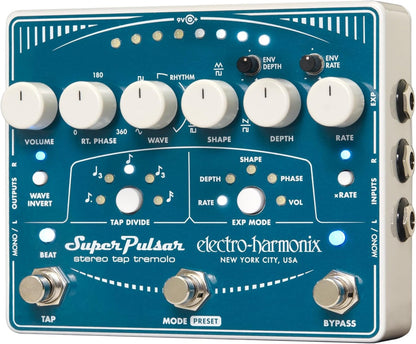 Electro Harmonix Super Pulsar Stereo Tap Tremolo Pedal