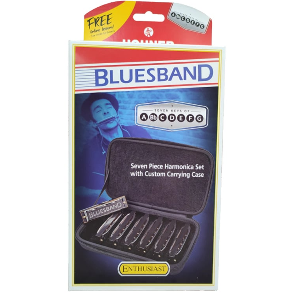 Hohner Bluesband Seven Piece Harmonica Set with Carry Case