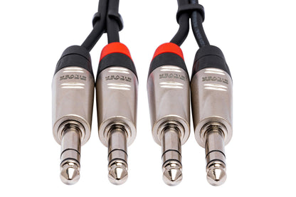 HOSA HSS010X2 10FT Pro Stereo Interconnect Dual REAN 1/4" TRS To Same