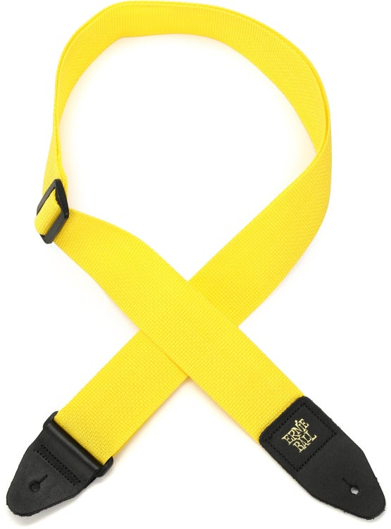 Ernie Ball Polypro Guitar Or Bass Strap in Yellow & Black