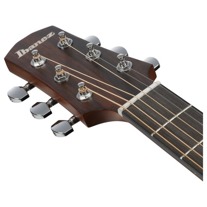 Ibanez AAD70CE Acoustic Guitar in Transparent Charcoal Burst Low Gloss Top, Natural Open Pore Back and sSdes