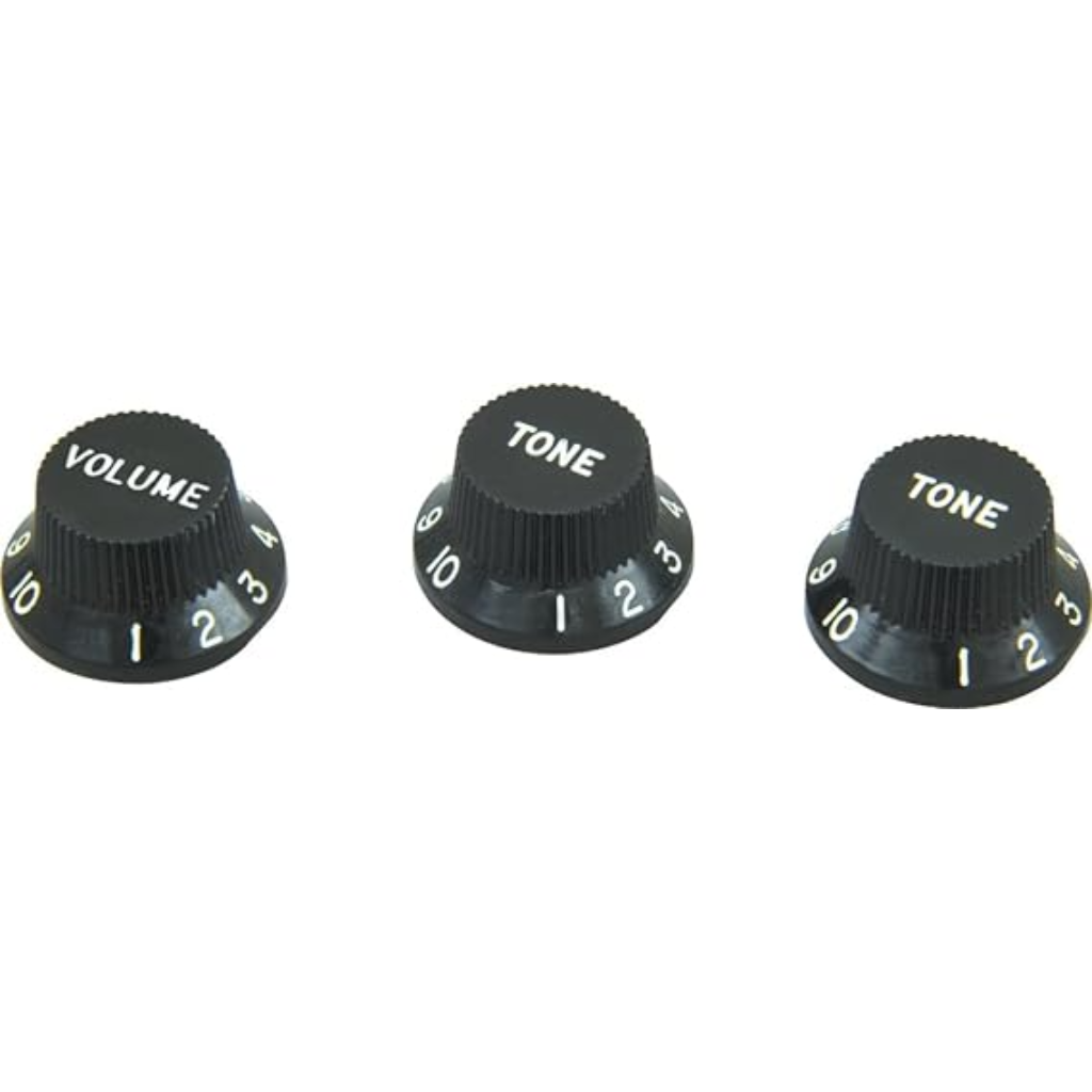 DiMARZIO DM21B Set of 1 volume & 2 tone control knobs Bell style in Black