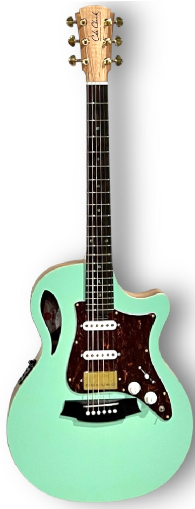 Cole Clark TL2EC-BLBLE-HSS True Hybrid model with HSS configuration in Surf Green