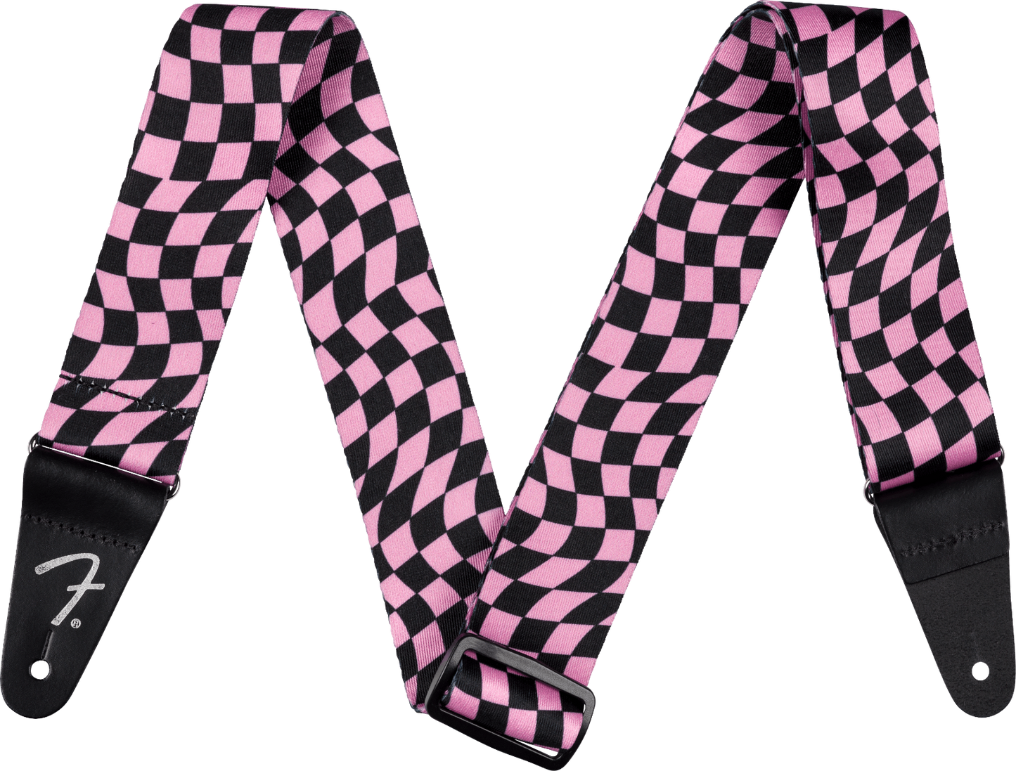 Fender Wavy Checkerboard Polyester Strap in Pink