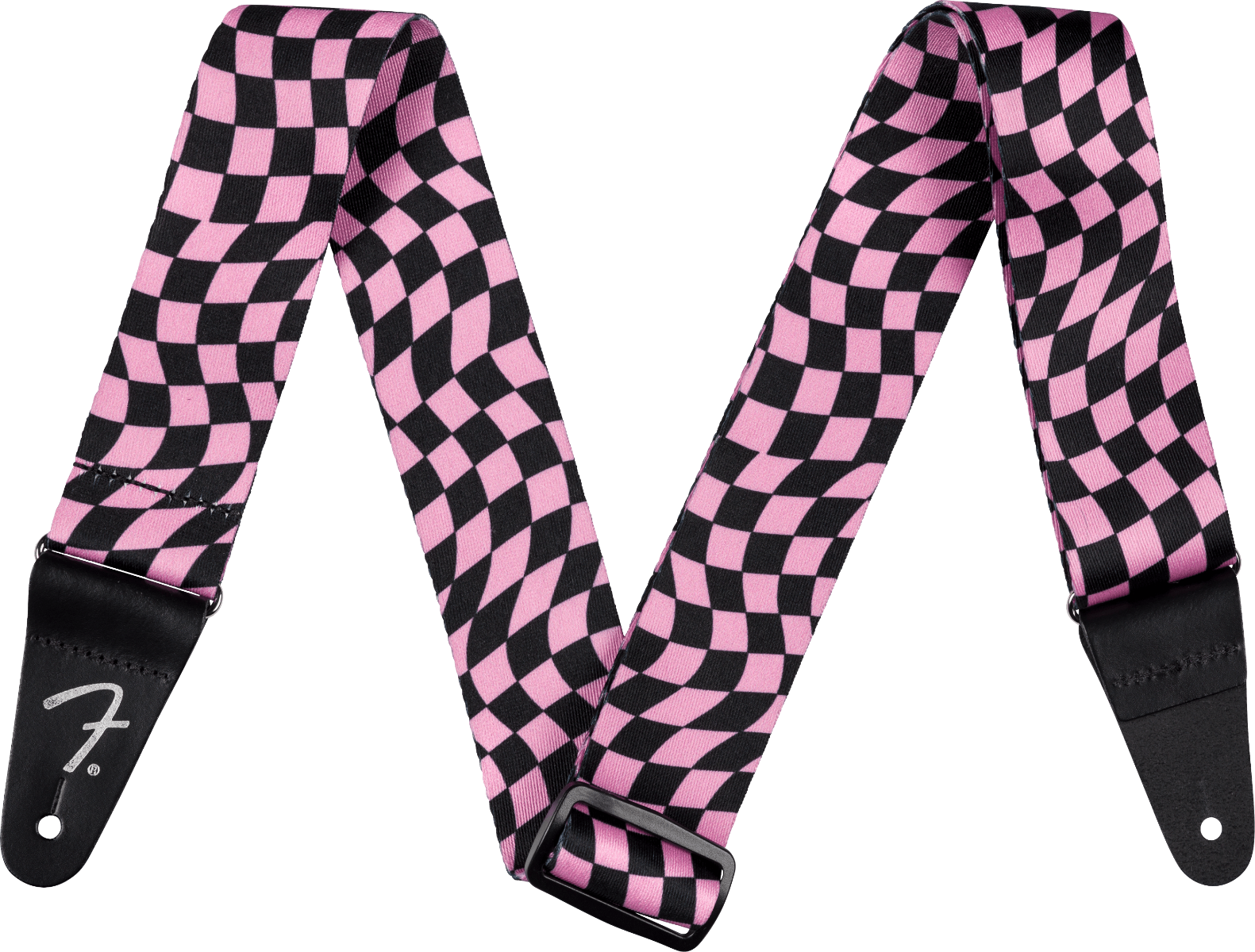 Fender Wavy Checkerboard Polyester Strap in Pink