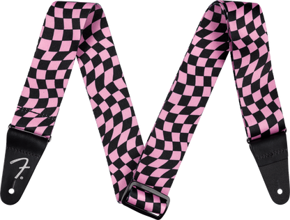 Fender Wavy Checkerboard Polyester Strap in Pink