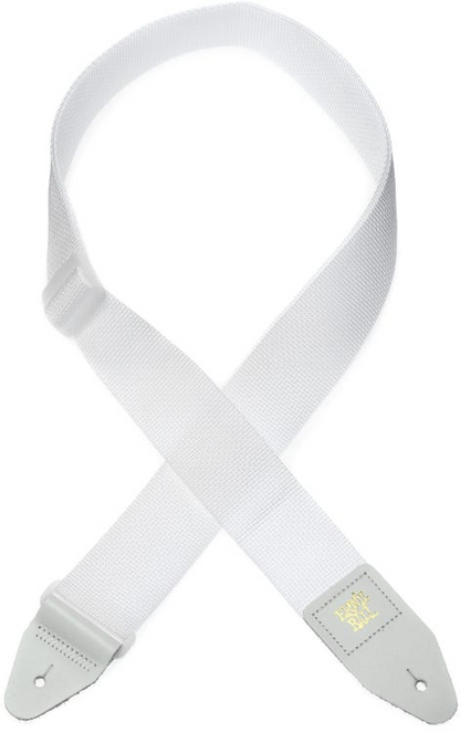 Ernie Ball Polypro Guitar Or Bass Strap in White & White