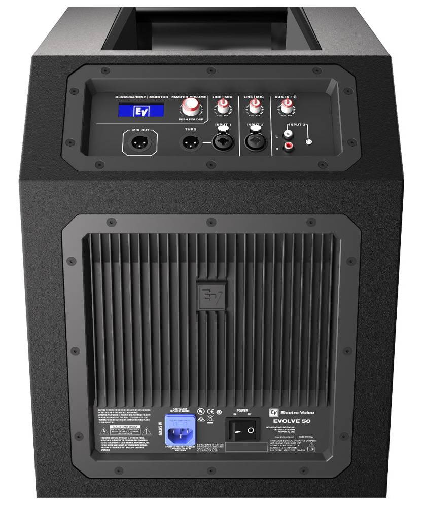 Electro-Voice Powered Subwoofer Black w/ QuickSmart DSP Bluetooth 1000W Class-D Amp