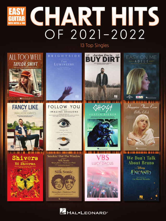 Chart Hits of 2021 to 2022 Easy Guitar Notes & Tab