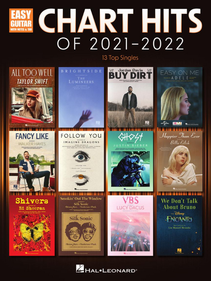 Chart Hits of 2021 to 2022 Easy Guitar Notes & Tab