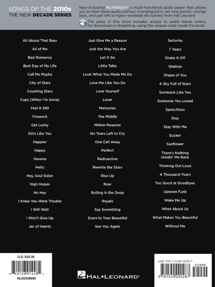 Songs of the 2010s Updated Edition PVG BK/OLA
