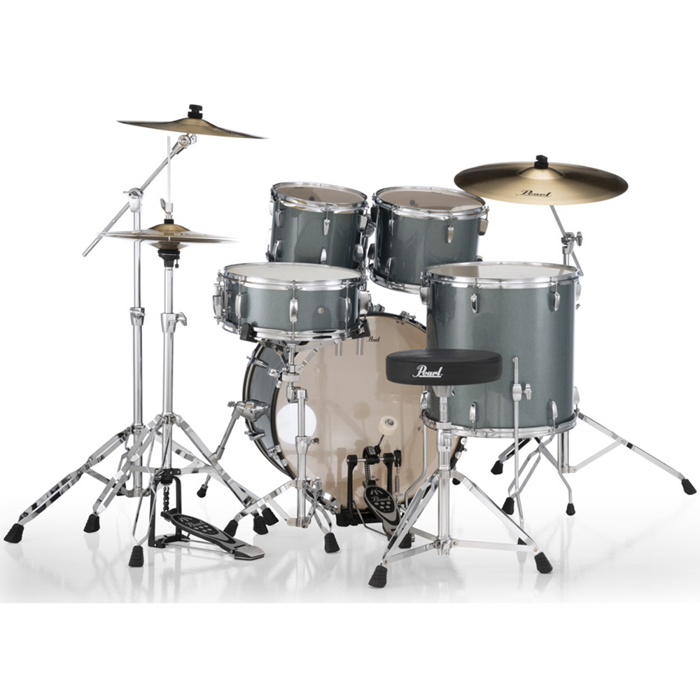 Pearl Roadshow-Plus 5-Piece Drum Kit with Pearl Cymbal Pack in Aqua Blue Glitter