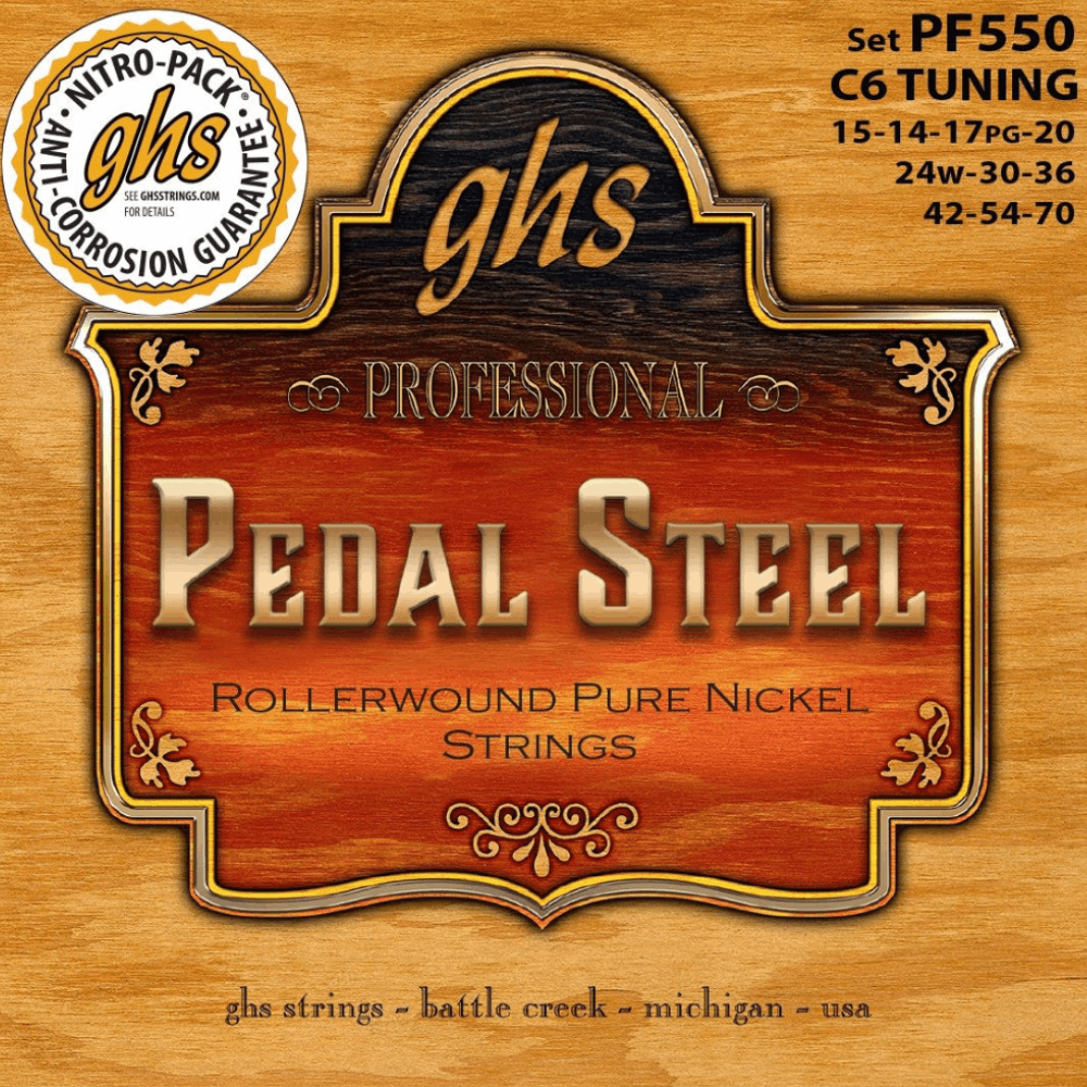 GHS PF550  Pedal Steel Nickel Rockers C6 Tuning Rollerwound 12-70 Gauge