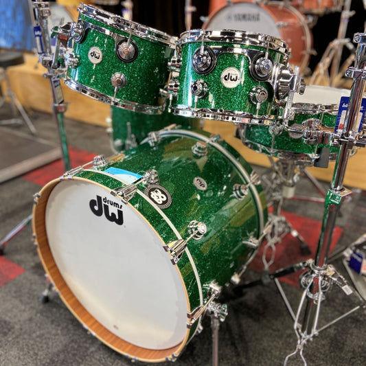 DW Collectors Custom 5-Piece Shell Pack (22BD, 10T,12T, 14FT, 14S) in Green Glass