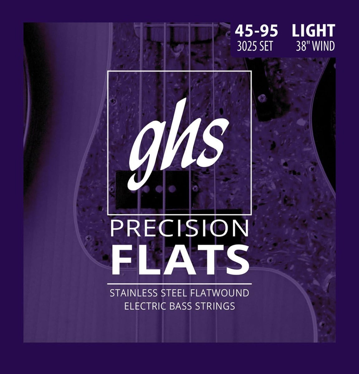GHS 3025 Pressurewound Bass Flatwound Guitar String 45-95 Gauge