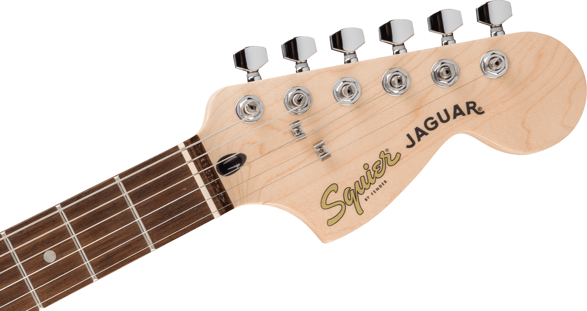 Squier FSR Affinity Series Jaguar, Laurel Fingerboard, White Pickguard in Ice Blue Metallic