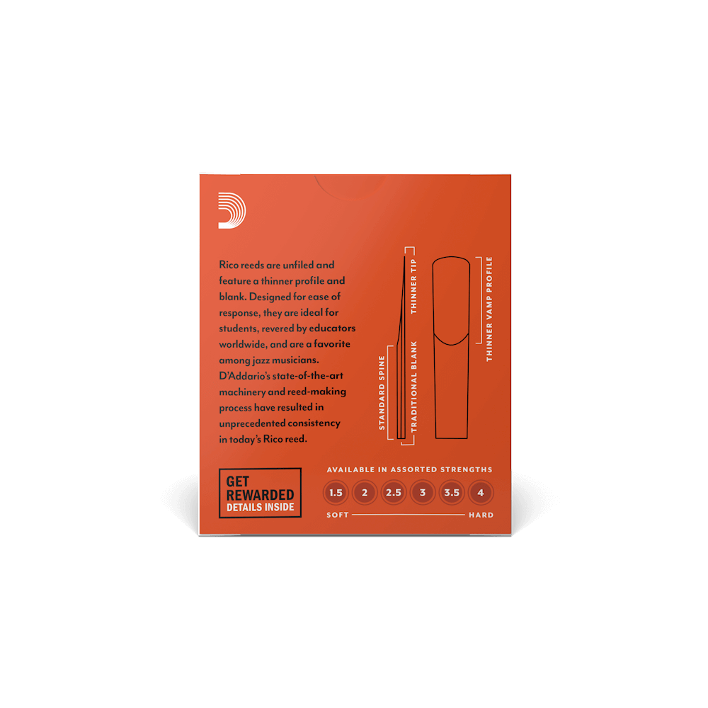Rico By D'Addario Strength 1.5 10 Pack Bb Clarinet Reeds
