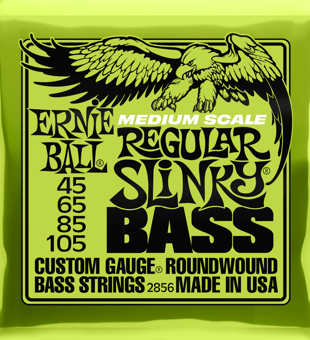 Ernie Ball 2856 Regular Slinky Nickel-wound Electric Bass Guitar Strings, 45-105 Gauge