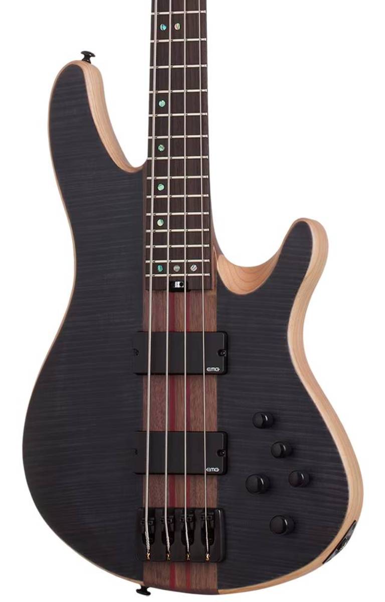 Schecter Charles Berthoud CB-4 Bass Guitar in See Thru Black Satin