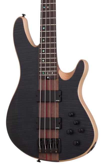 Schecter Charles Berthoud CB-4 Bass Guitar in See Thru Black Satin