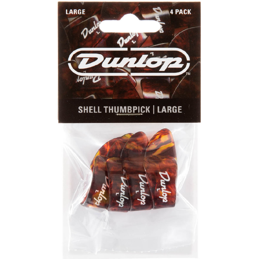 Jim Dunlop Plastic Thumb & Fingerpick Pack 1 Thumb & 3 Fingerpicks Large in Shell