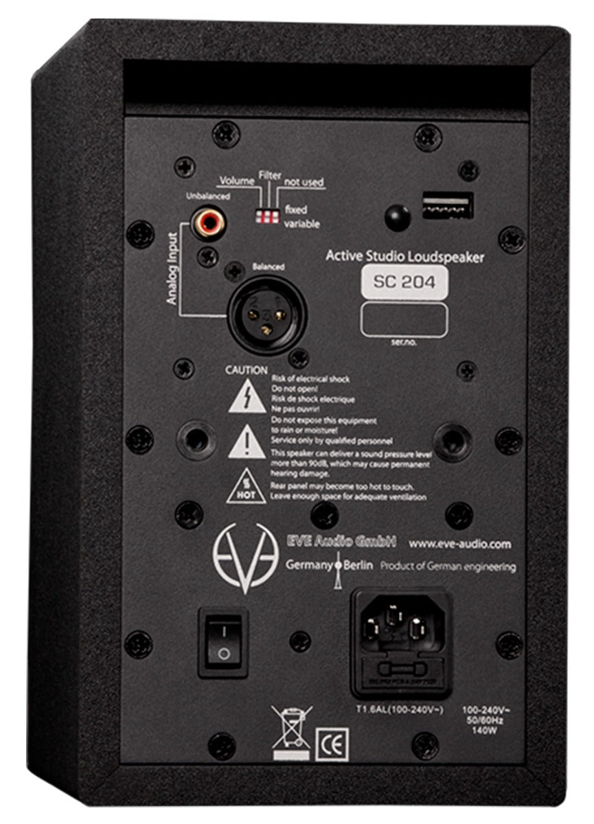 EVE Audio SC204 2 Way 4" Professional Studio Monitor Speaker