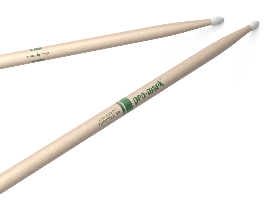 Promark Forward 5A Raw Hickory Nylon Tip Natural Drumsticks