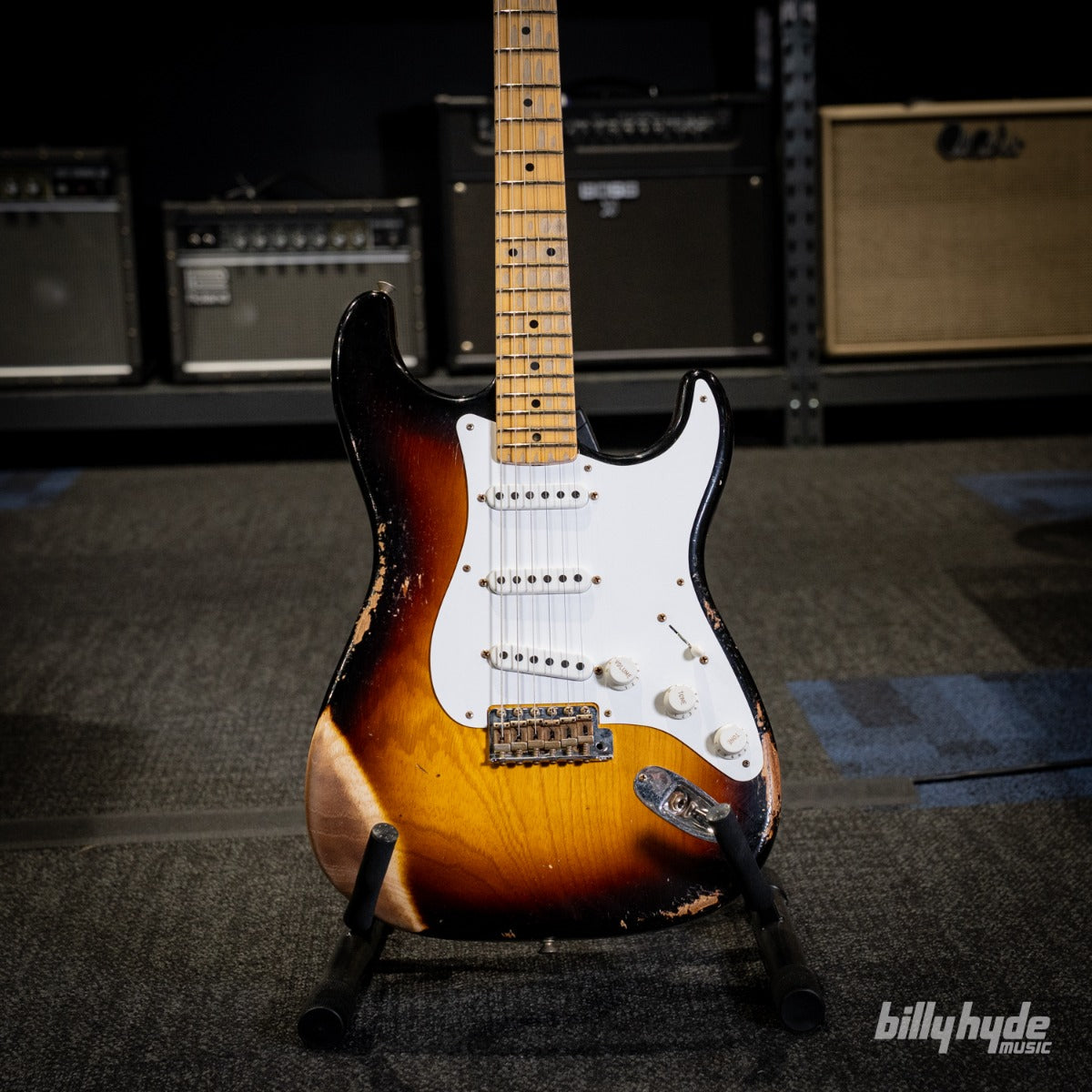 Fender Custom Shop Limited Edition 70th Anniversary 1954 Stratocaster Heavy Relic Electric Guitar in Wide-Fade 2-Color Sunburst