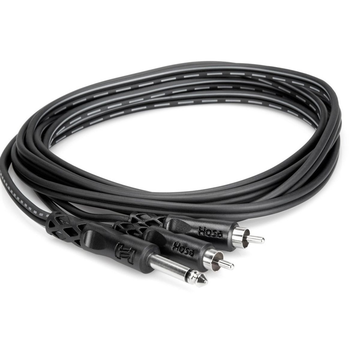 Hosa CYR103 Y Cable, 1/4 IN TS to Dual RCA, 3 M