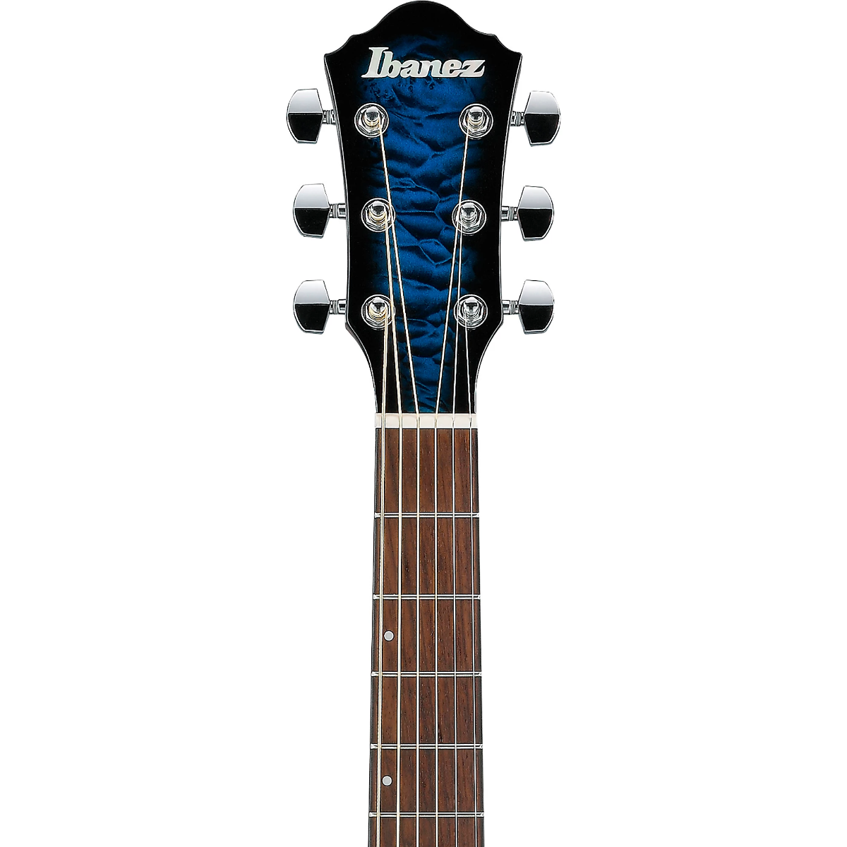 Ibanez AEWC16QA Acoustic Guitar in Transparent Blue Sunburst High Gloss top, Dark Brown High Gloss back and sides