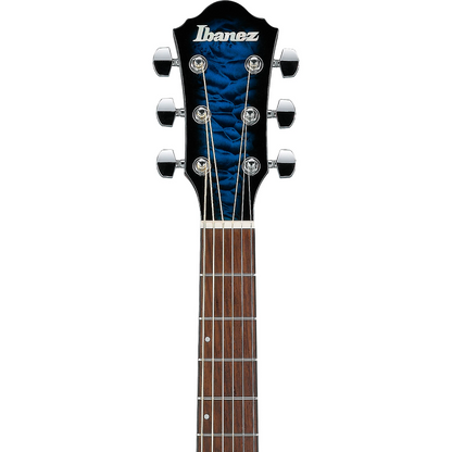 Ibanez AEWC16QA Acoustic Guitar in Transparent Blue Sunburst High Gloss top, Dark Brown High Gloss back and sides
