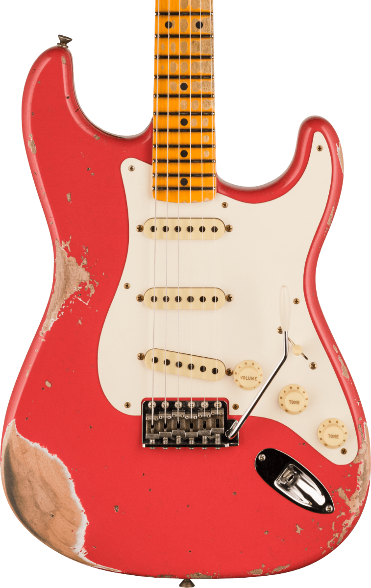 Fender Custom Shop 1957 Stratocaster Heavy Relic Electric Guitar in Aged Fiesta Red