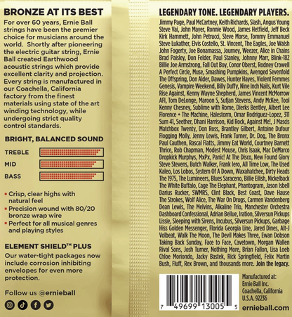 Ernie Ball Earthwood Custom Medium 80/20 Bronze Acoustic Guitar Strings 3 Pk 12.5-56 Gauge