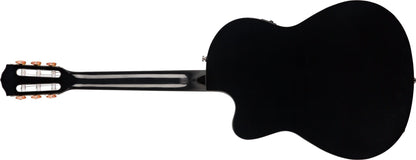 Fender CN140SCE Nylon Thinline, Walnut Fingerboard in Black