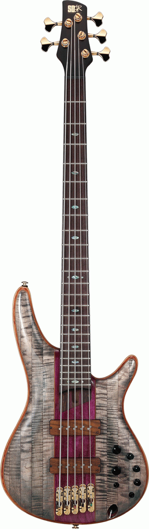Ibanez SR5CMDX Premium 5 String Electric Bass in Black Ice Low Gloss