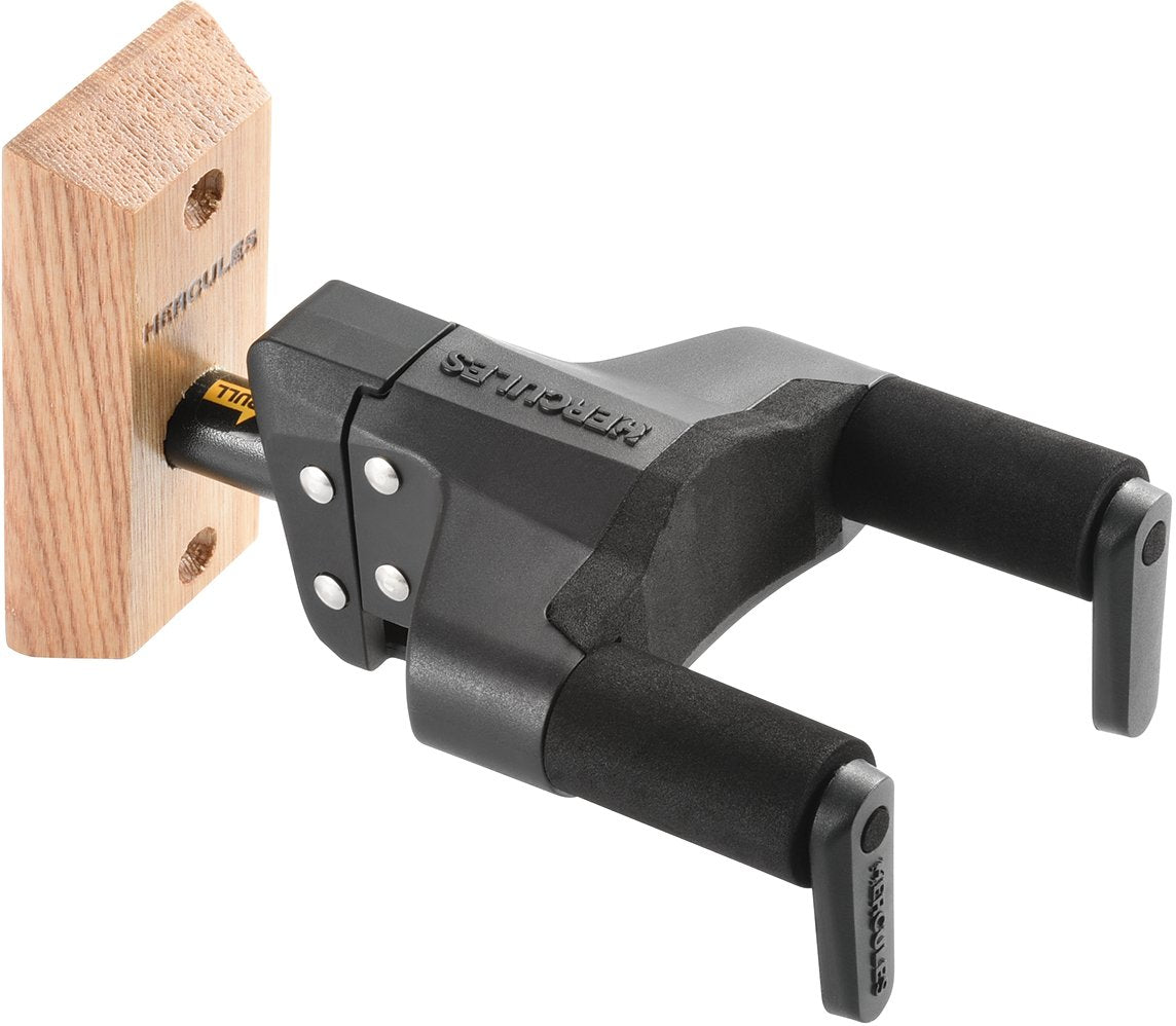 Hercules Auto Grip System Wood Base Short Arm Guitar Hanger