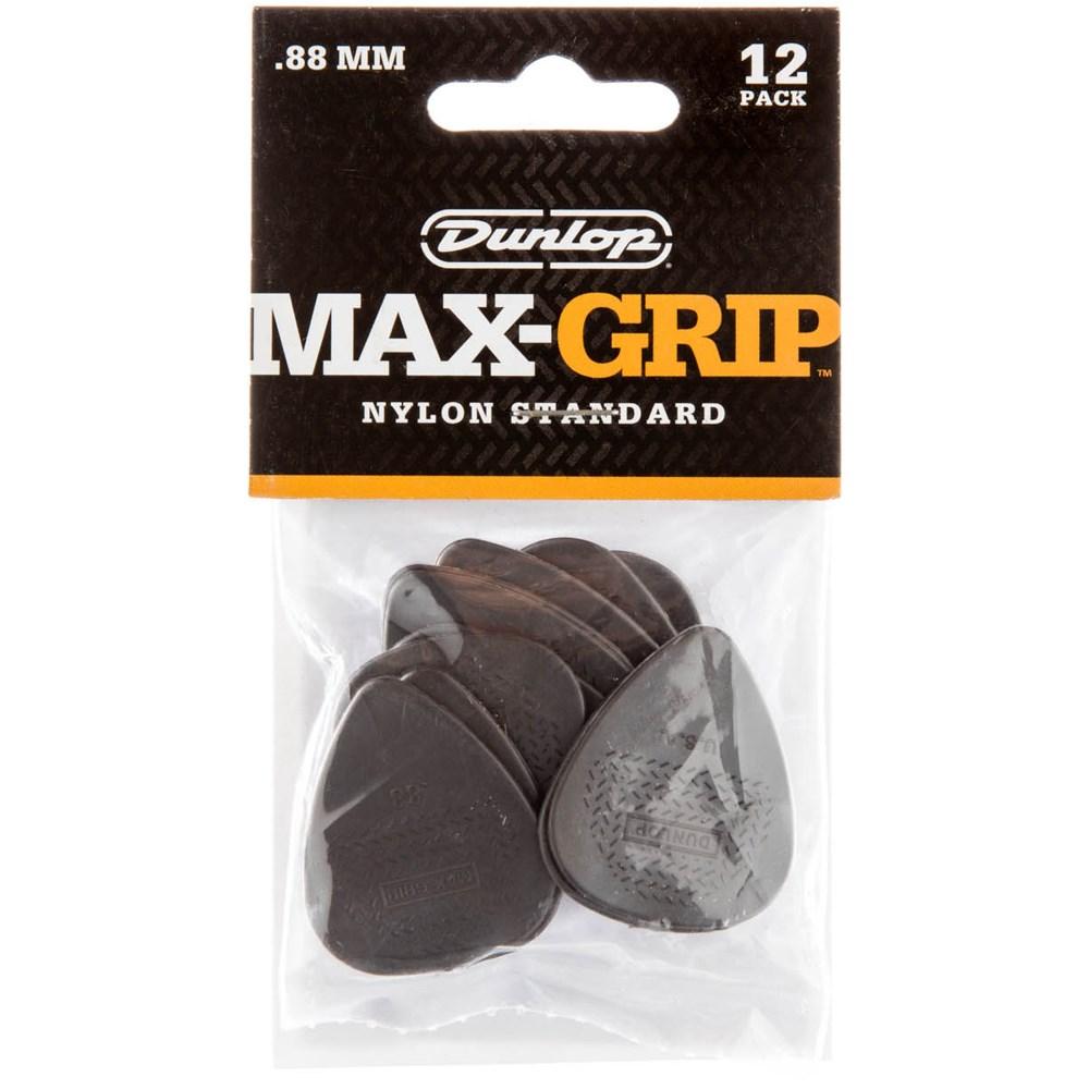 Jim Dunlop Nylon Max Grip Standard Guitar Pick .88mm 12 Pack in Grey