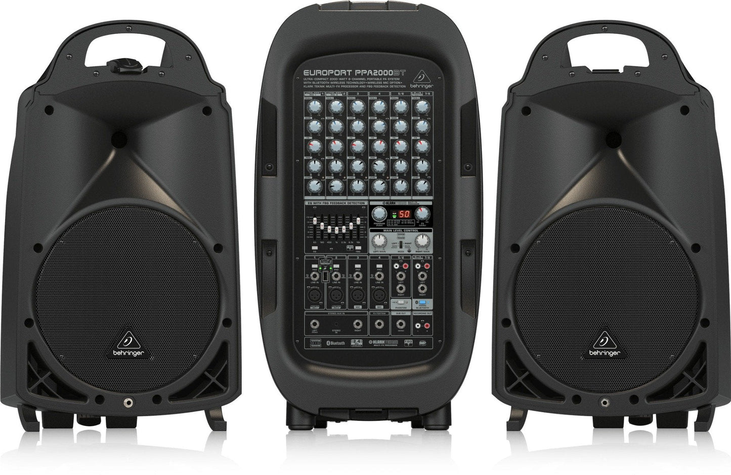Behringer Europort PPA2000BT Ultra Compact 2000W 8 Channel Portable PA System