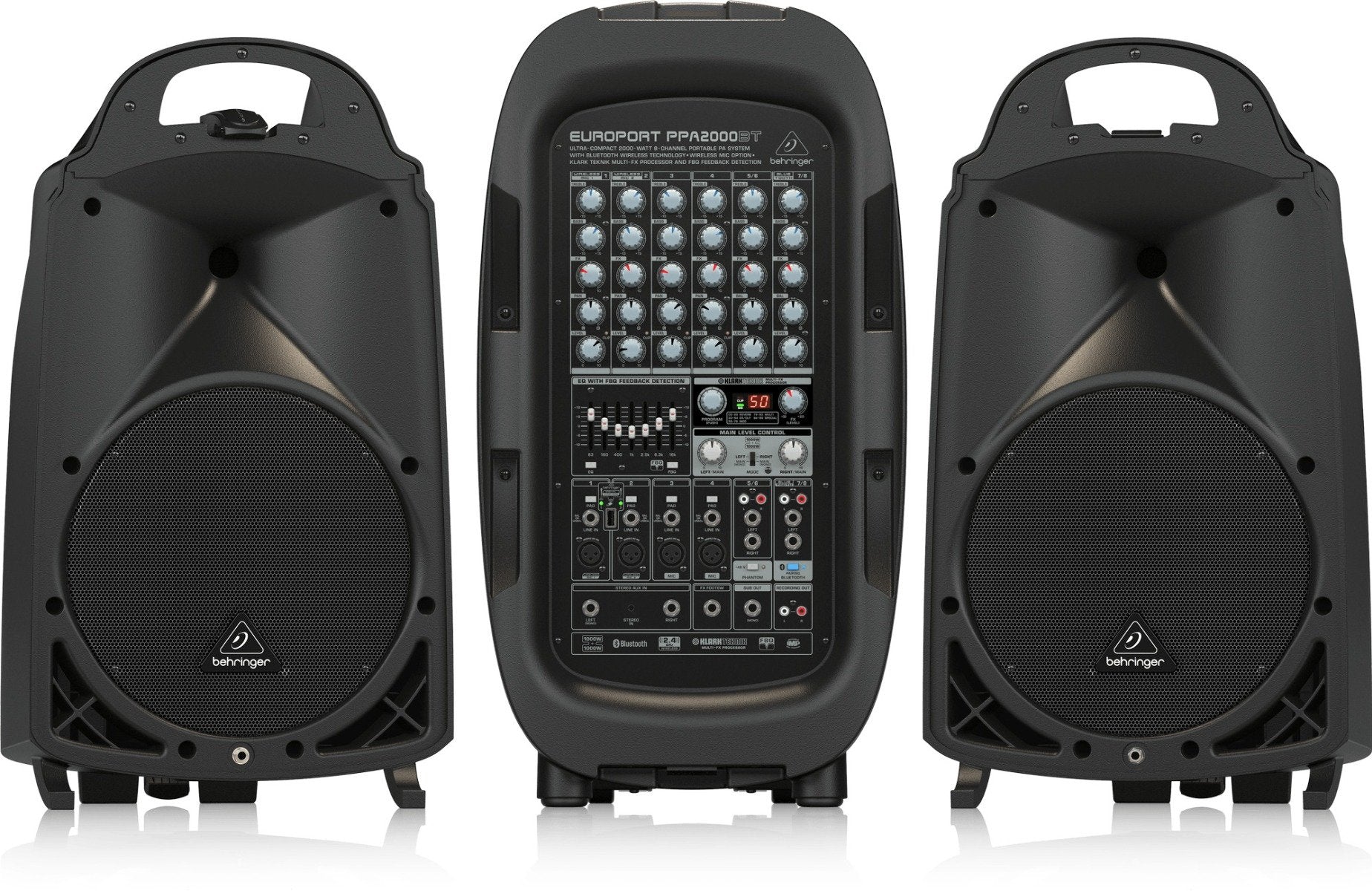 Behringer Europort PPA2000BT Ultra Compact 2000W 8 Channel Portable PA System